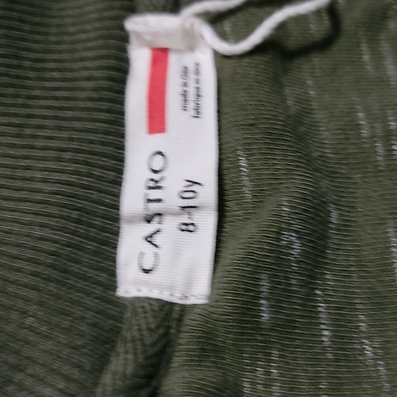 NWOT zip up sweater green with white accents by Castro size 8 to 10 front pocket - Picture 9 of 16